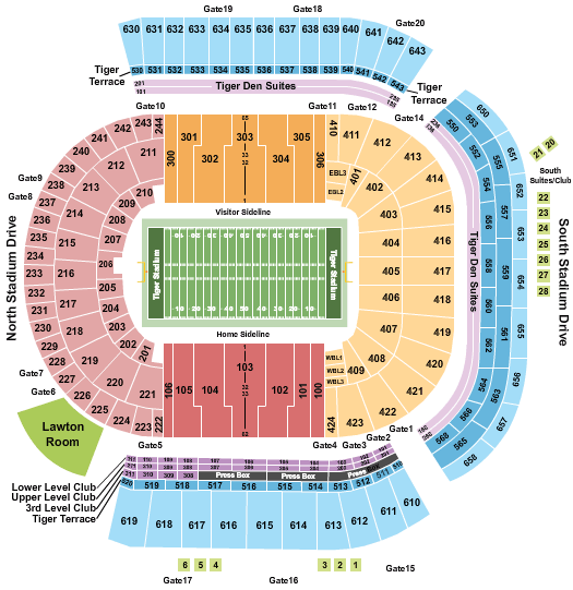 LSU Tiger Stadium LSU Seating Chart